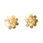 Earrings CC Floral Clip On Earrings Gold Gold Plated