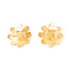 Earrings CC Floral Clip On Earrings Gold Gold Plated