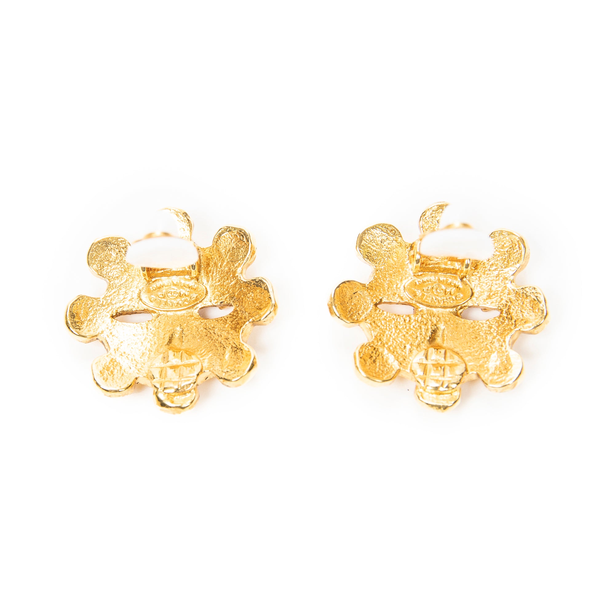 Earrings CC Floral Clip On Earrings Gold Gold Plated