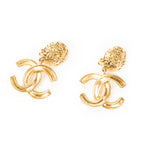 Earrings CC Pendant Clip On Earrings Gold Gold Plated