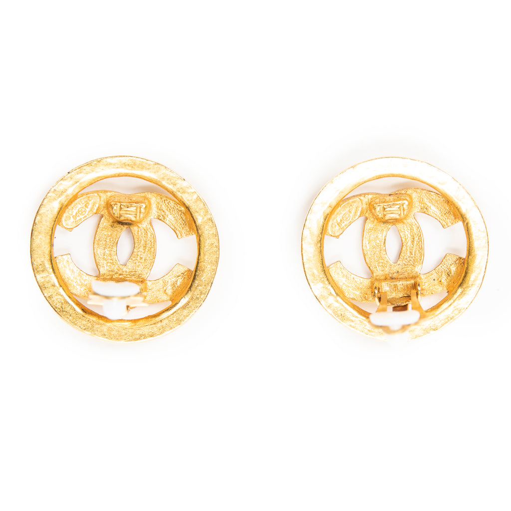 Earrings CC Round Clip On Earrings Gold Gold Plated