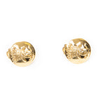 Earrings CC Crown Round Clip On Earrings Gold Gold Plated