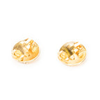 Earrings CC Crown Round Clip On Earrings Gold Gold Plated