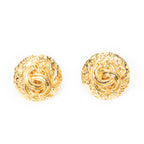 Earrings CC Round Clip On Earrings Gold Gold Plated