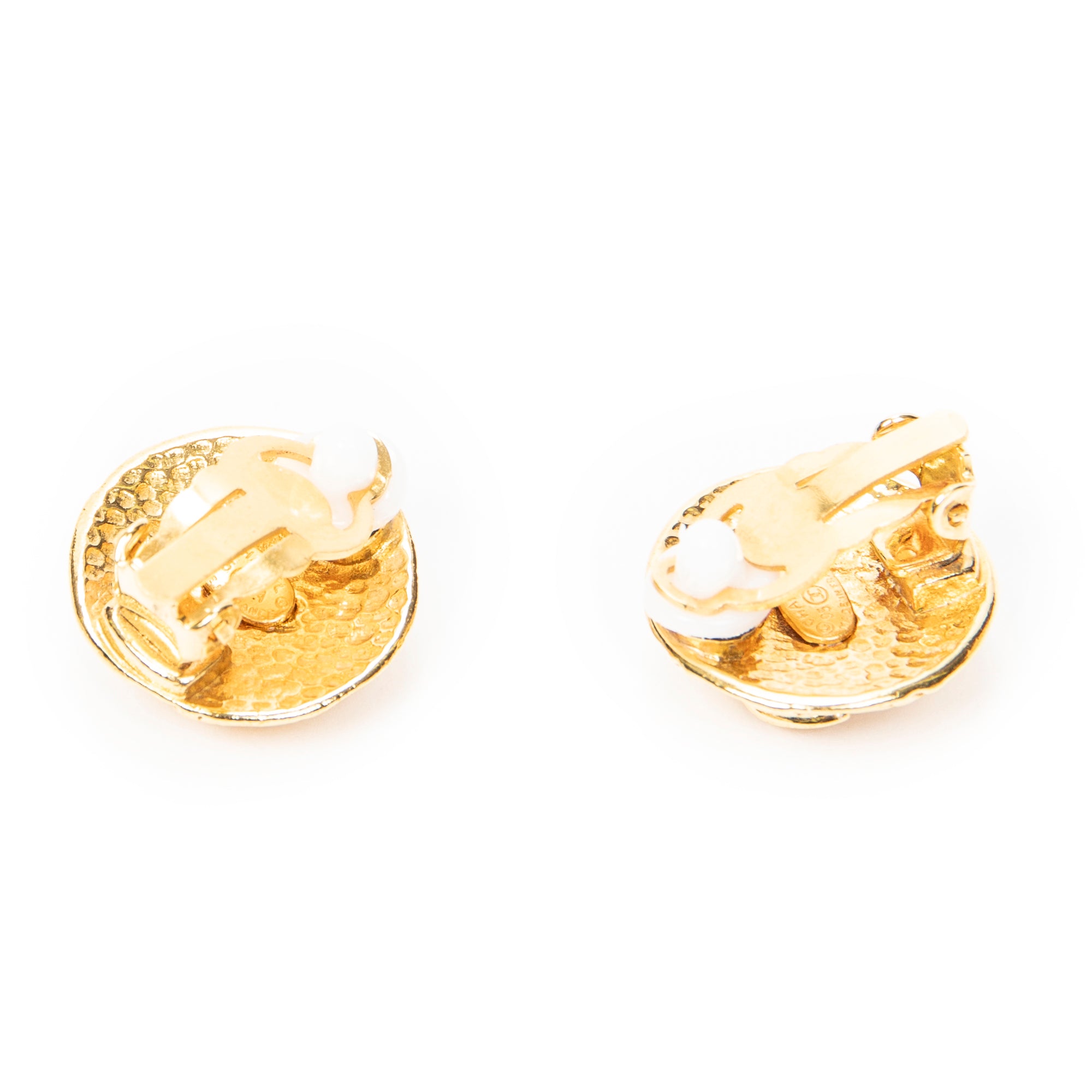 Earrings CC Round Clip On Earrings Gold Gold Plated