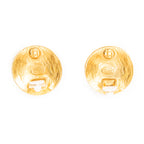 Earrings CC Round Clip On Earrings Gold Gold Plated