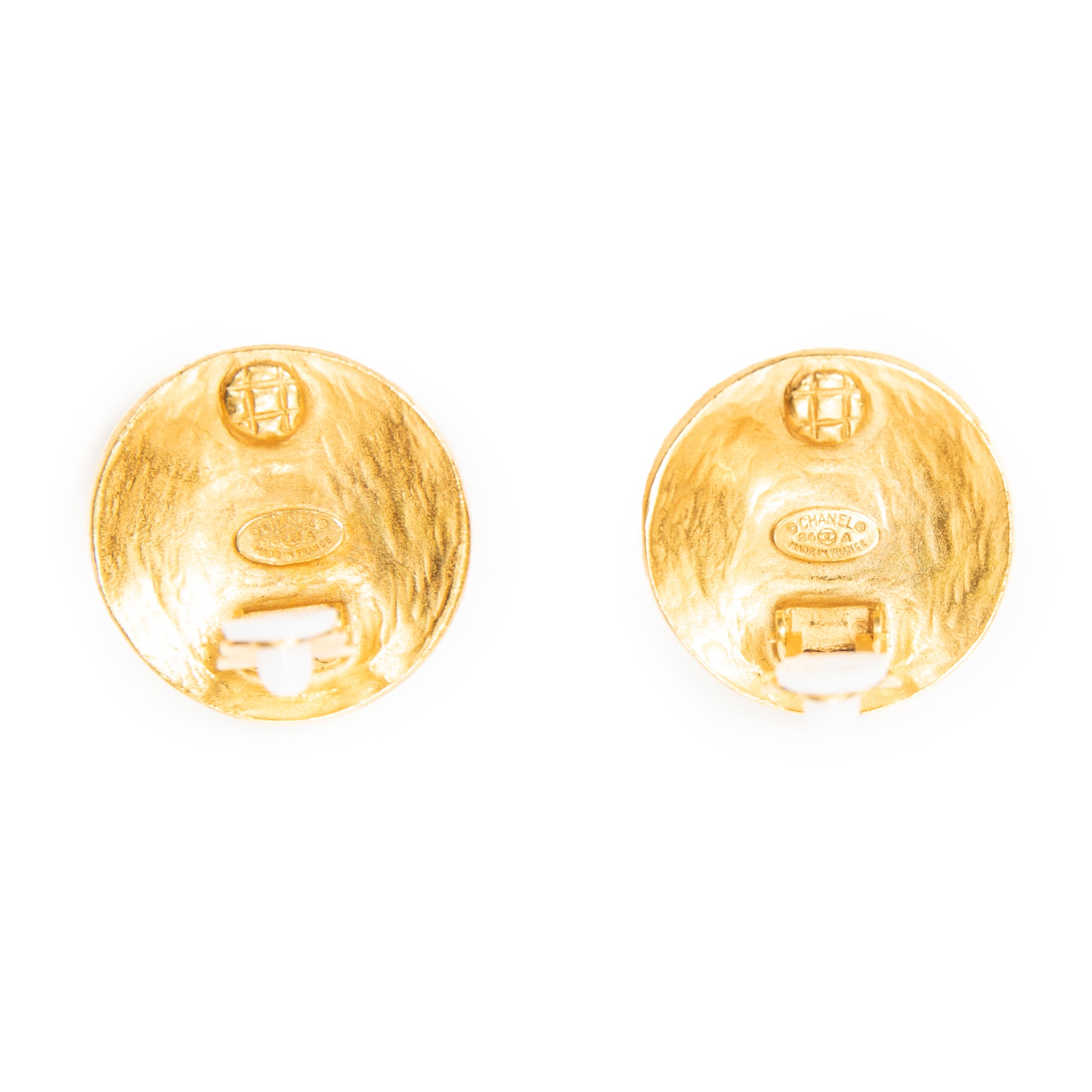 Earrings CC Round Clip On Earrings Gold Gold Plated