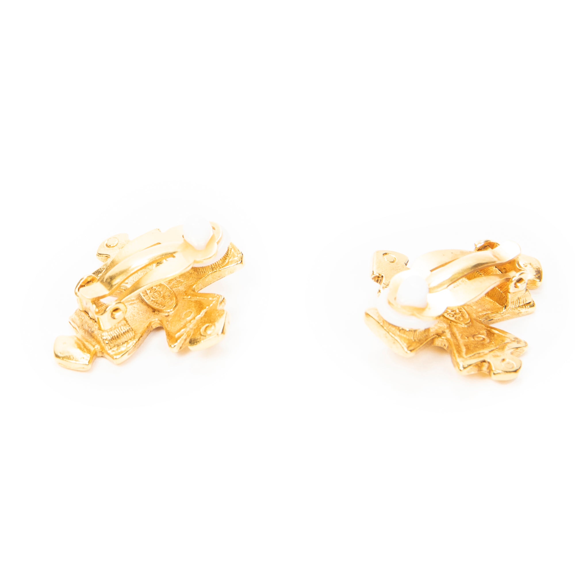 Earrings CC Cross Clip On Earrings Gold Gold Plated