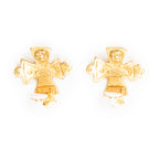 Earrings CC Cross Clip On Earrings Gold Gold Plated