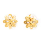 Earrings CC Floral Clip On Earrings Gold Gold Plated