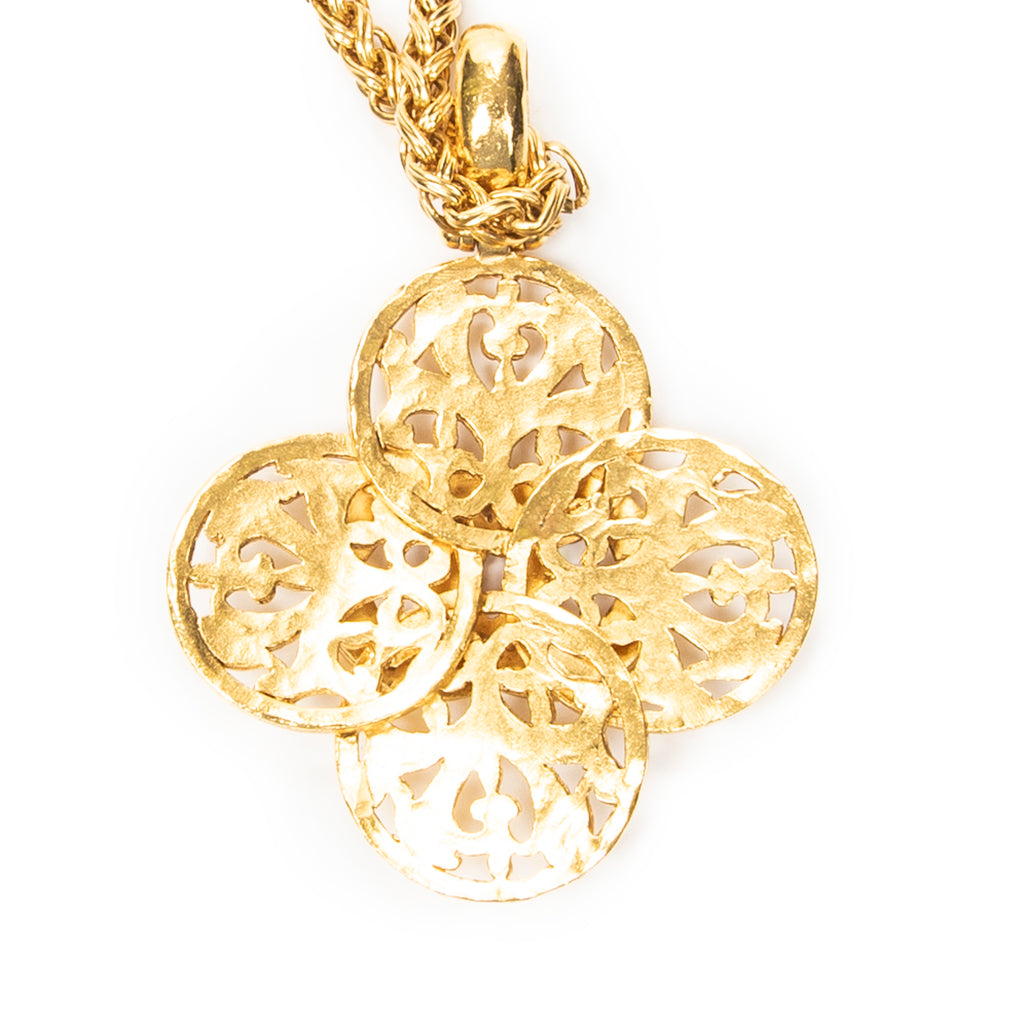 Necklace CC Clover Pendant Necklace Gold Gold Plated
