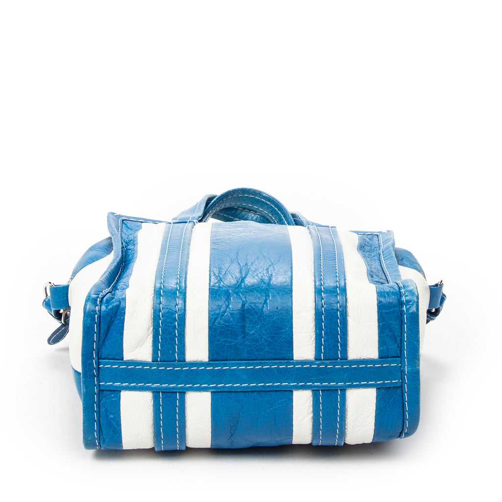 Shoulder Bag XS Bazar Shopper Blue Distressed Calfskin Leather