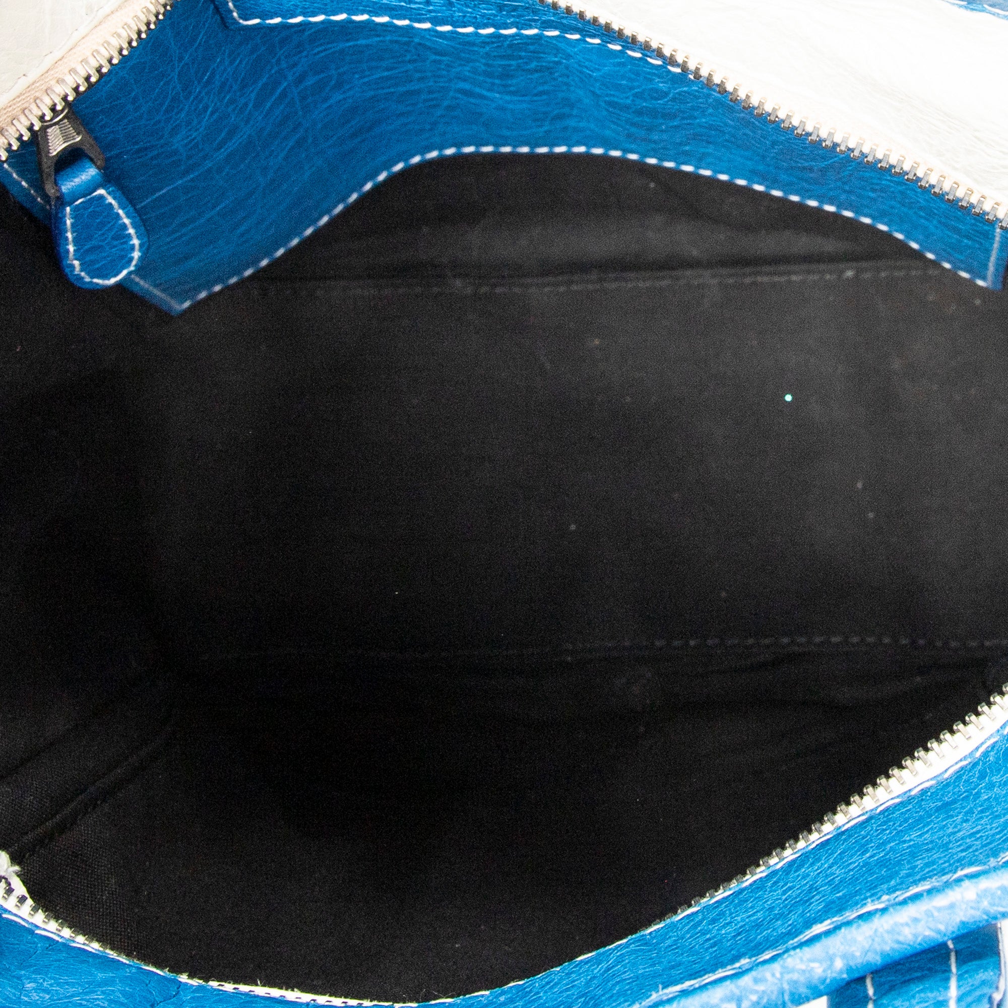 Shoulder Bag XS Bazar Shopper Blue Distressed Calfskin Leather