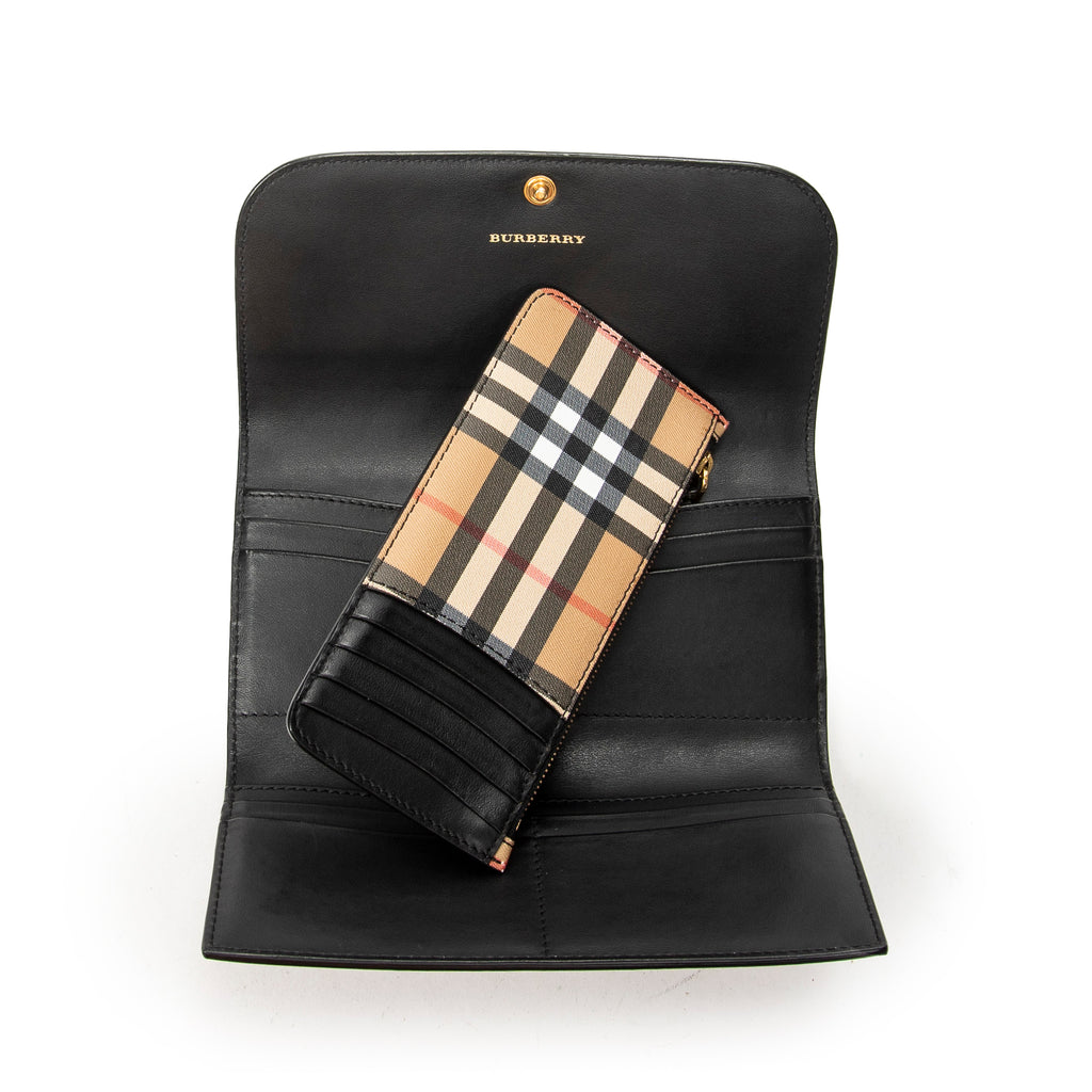 Wallet Continental Flap Wallet Brown Nova Check Coated Canvas