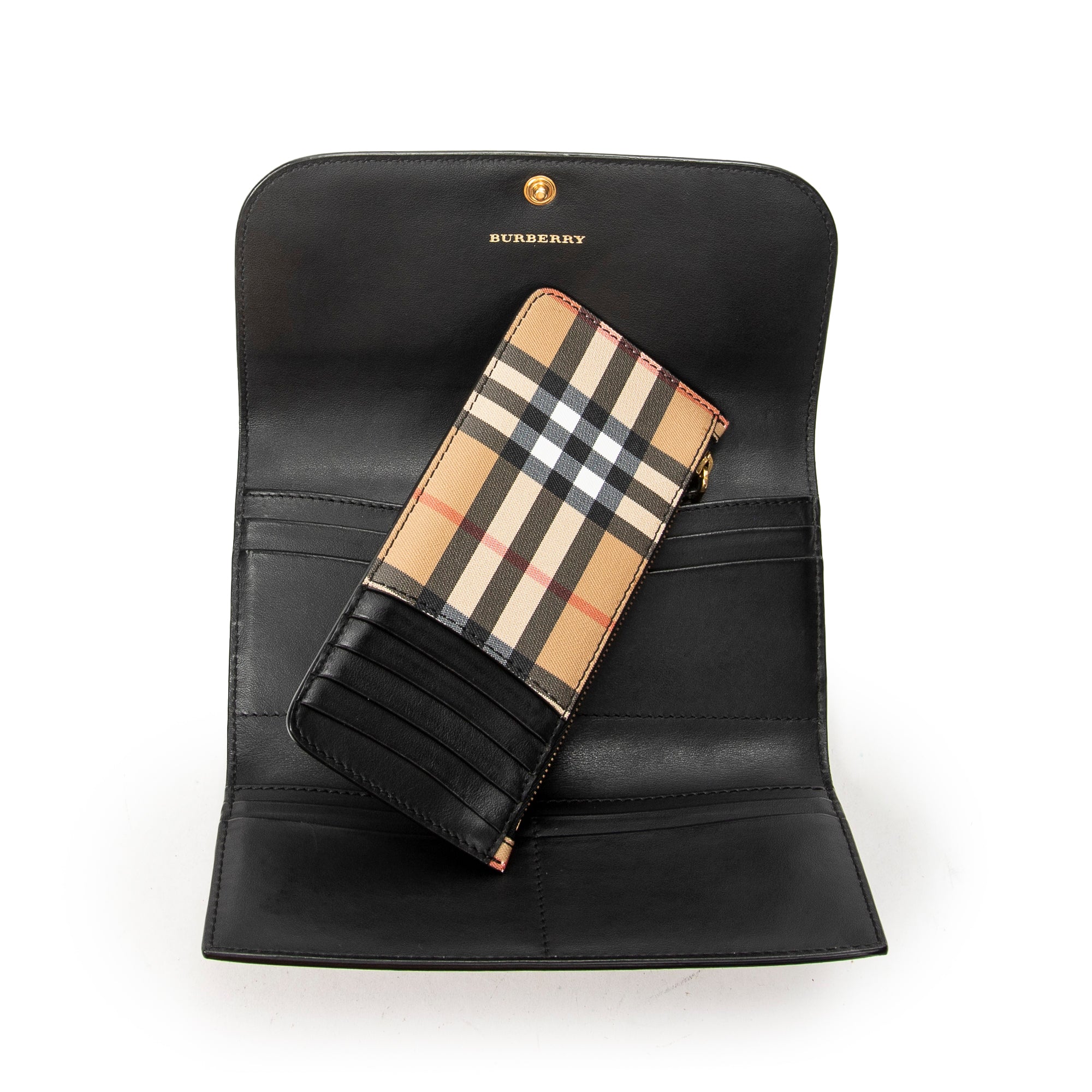 Wallet Continental Flap Wallet Brown Nova Check Coated Canvas