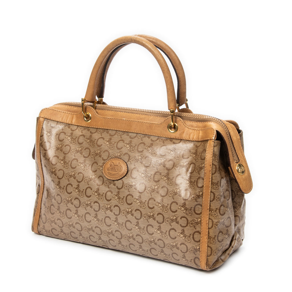 Handbag Vintage Carriage Bowler Beige C Carriage Coated Canvas