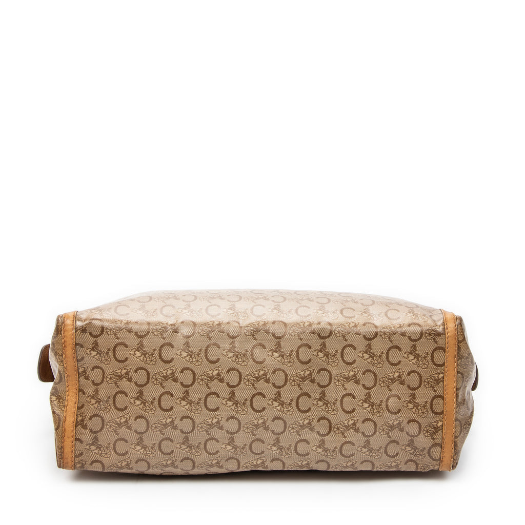 Handbag Vintage Carriage Bowler Beige C Carriage Coated Canvas