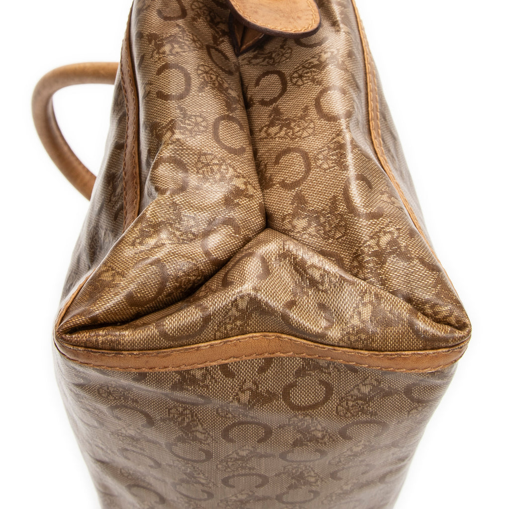Handbag Vintage Carriage Bowler Beige C Carriage Coated Canvas