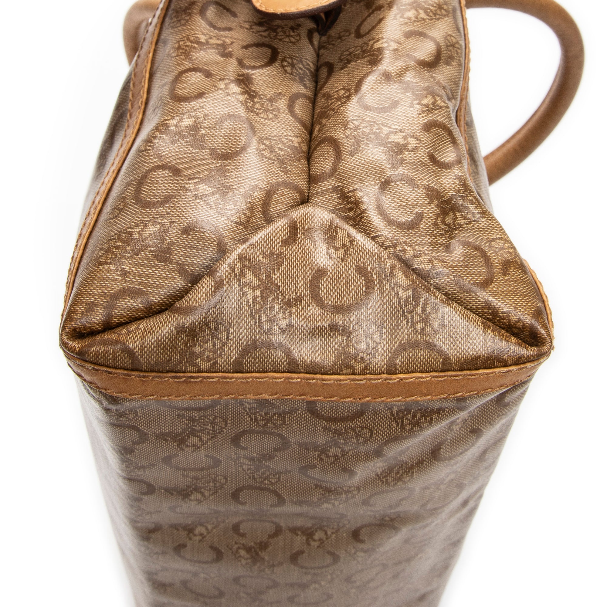 Handbag Vintage Carriage Bowler Beige C Carriage Coated Canvas