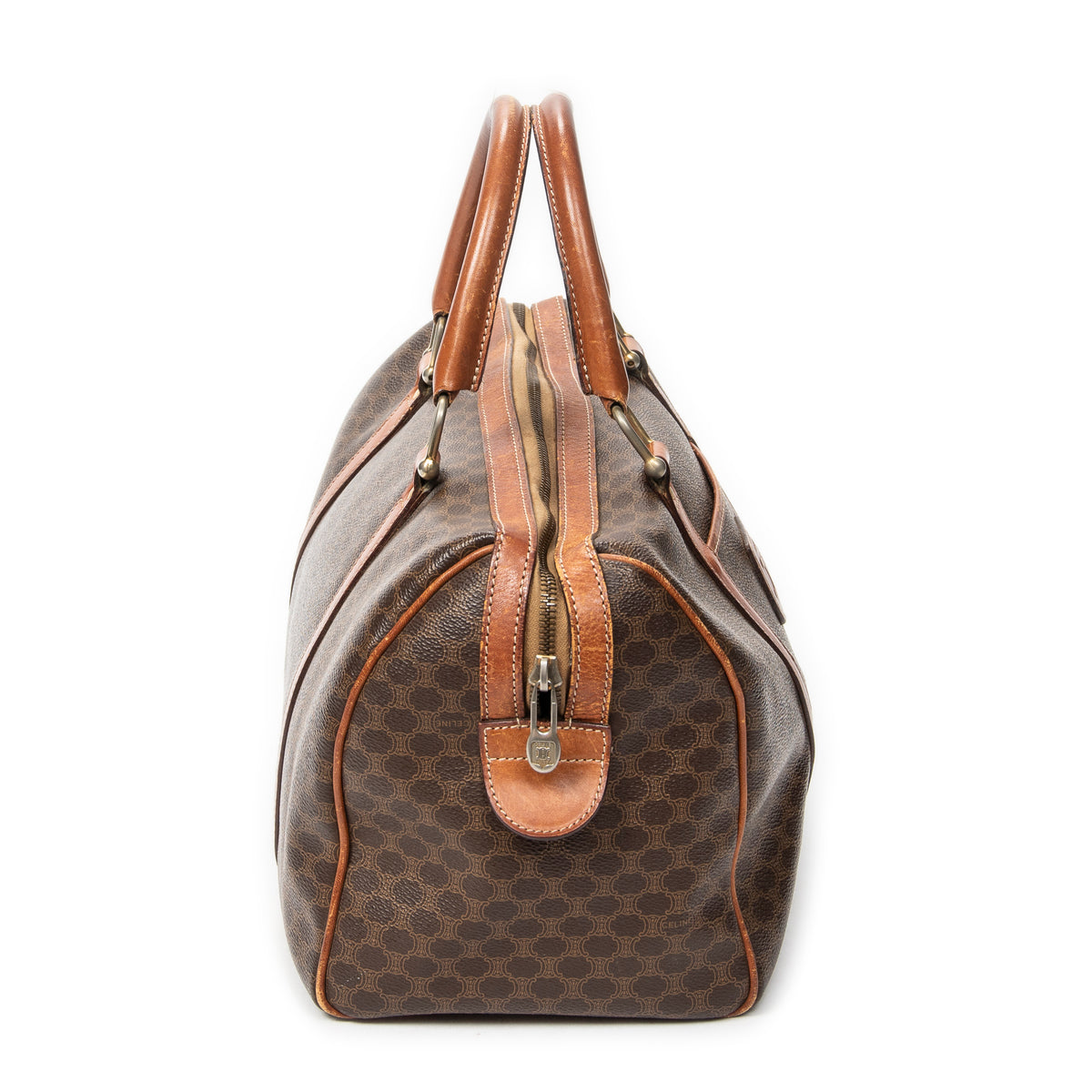 Handbag Medium Boston Brown Macadam Coated Canvas