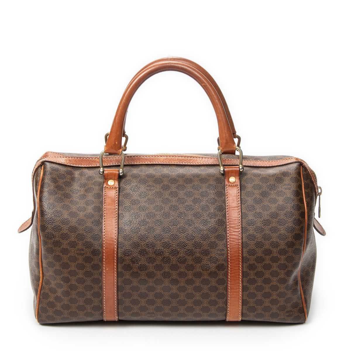 Handbag Medium Boston Brown Macadam Coated Canvas