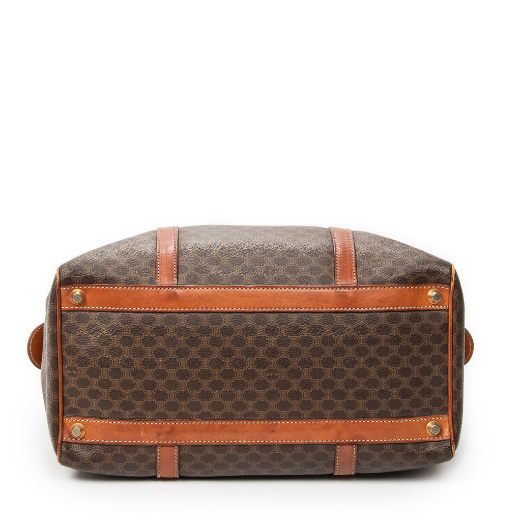 Handbag Medium Boston Brown Macadam Coated Canvas