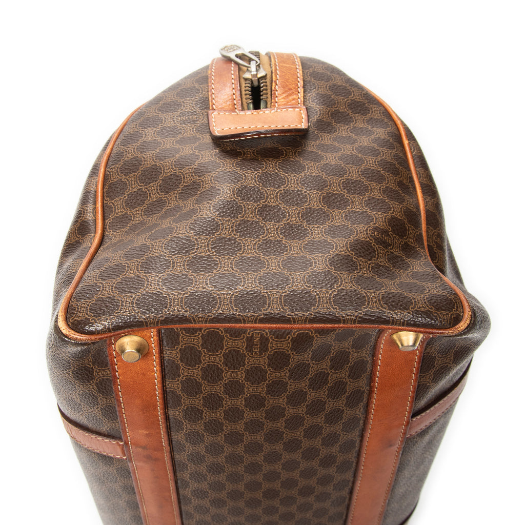 Handbag Medium Boston Brown Macadam Coated Canvas