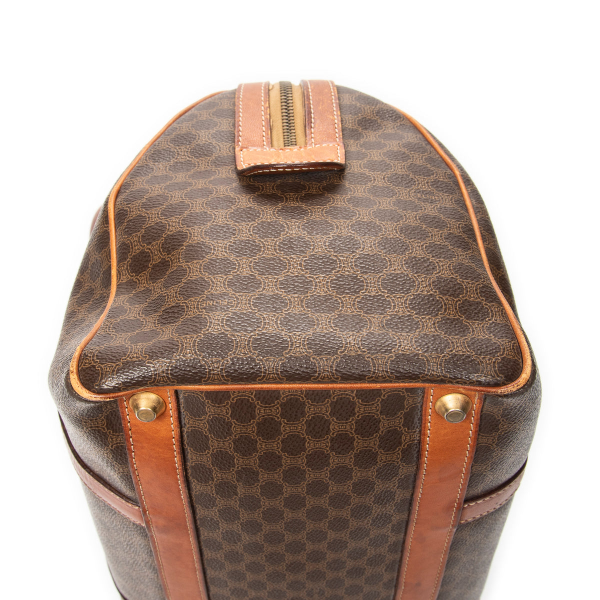 Handbag Medium Boston Brown Macadam Coated Canvas