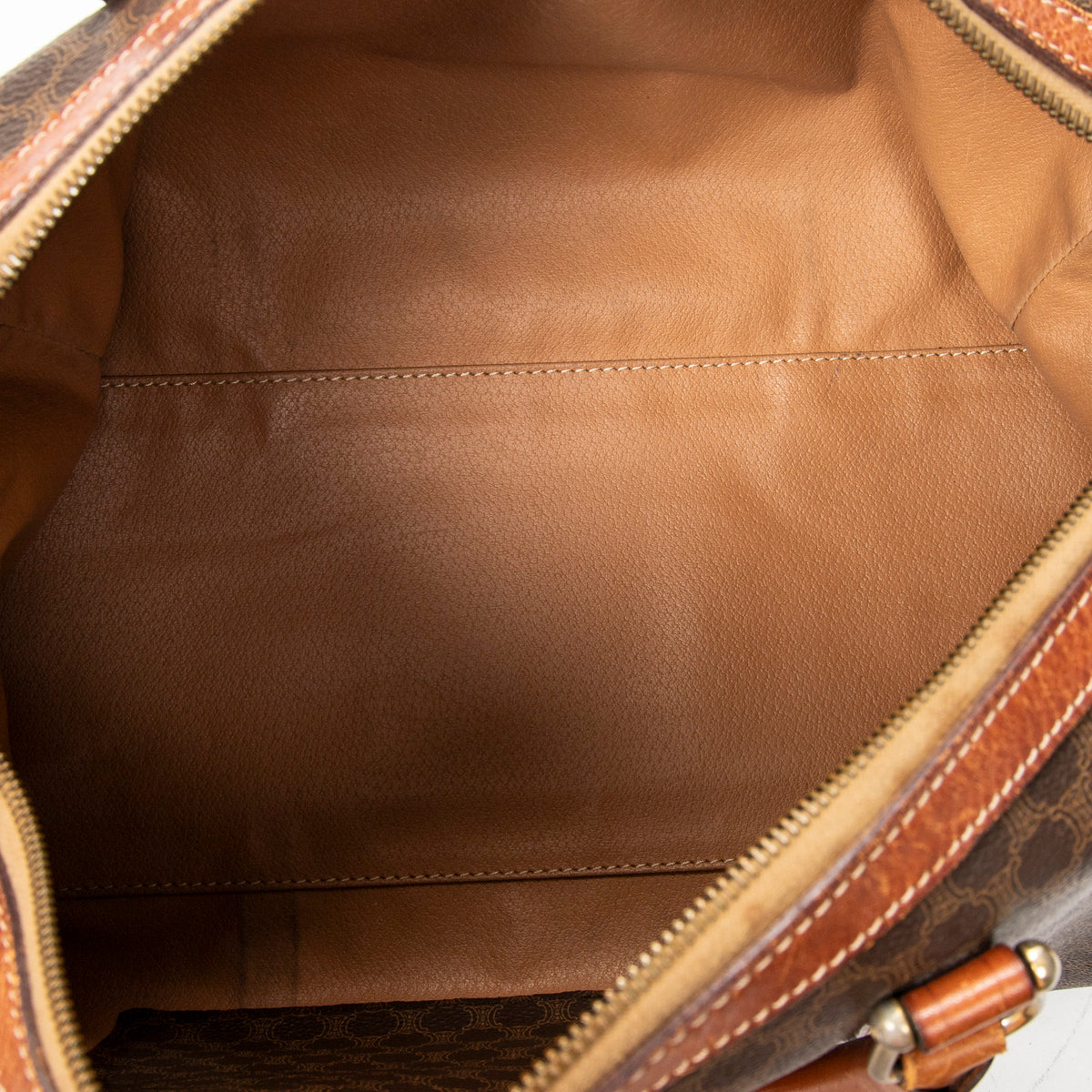Handbag Medium Boston Brown Macadam Coated Canvas