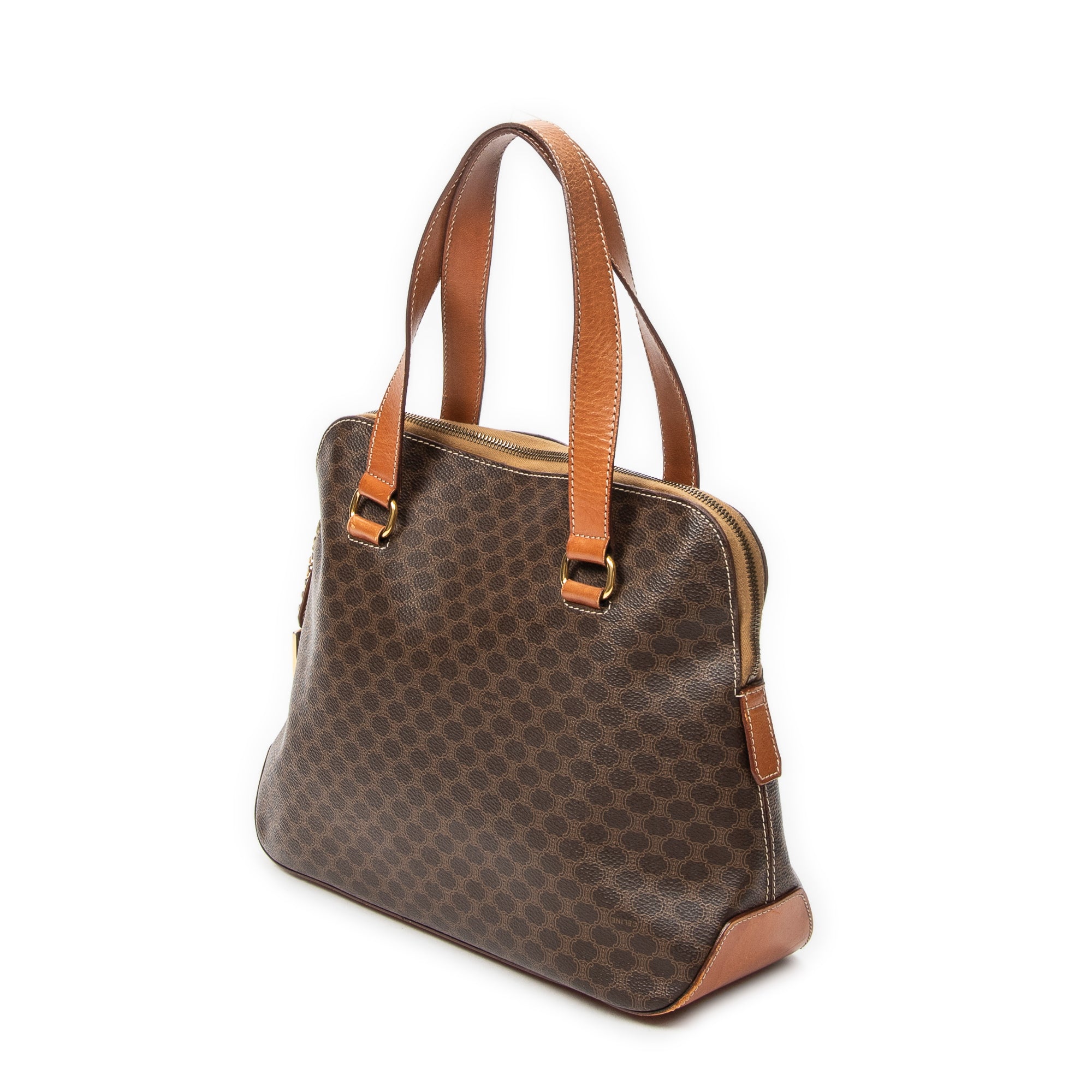 Shoulder Bag Dome Tote Brown Macadam Coated Canvas