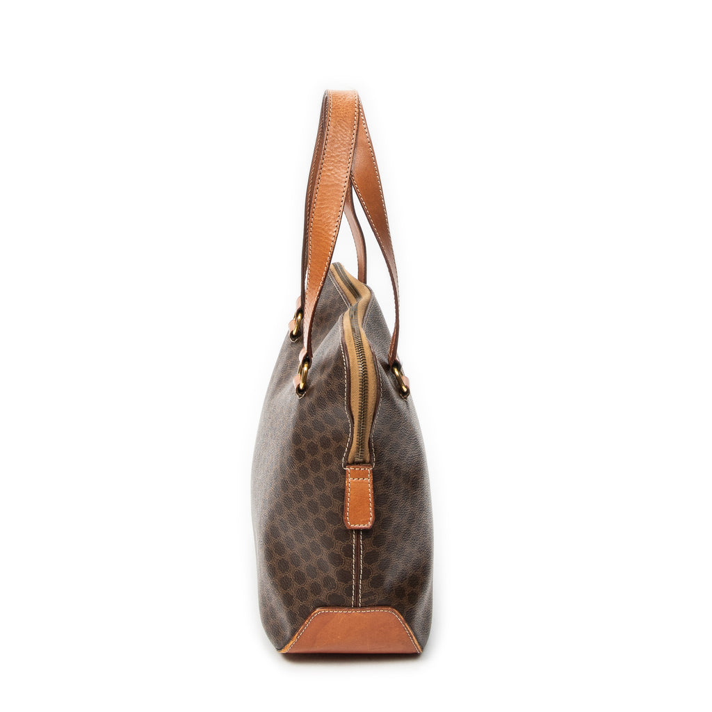 Shoulder Bag Dome Tote Brown Macadam Coated Canvas