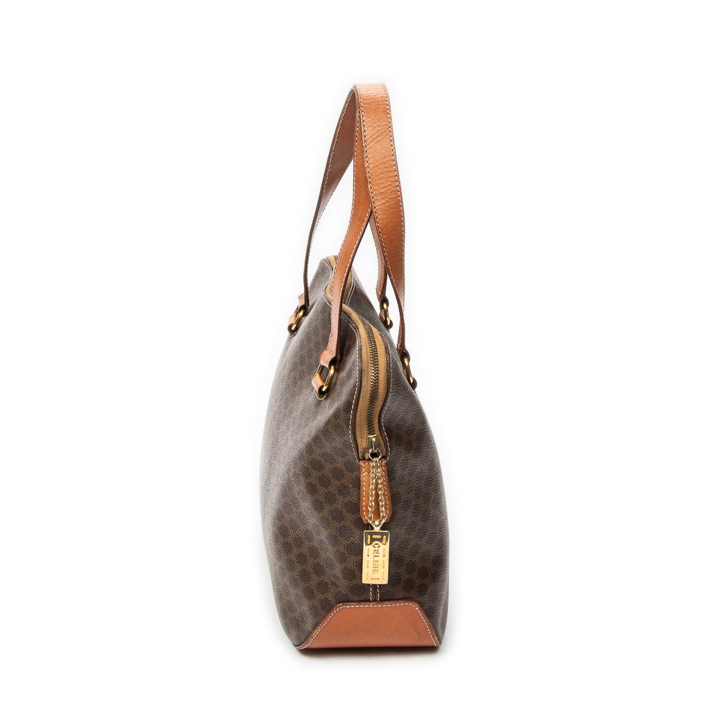 Shoulder Bag Dome Tote Brown Macadam Coated Canvas