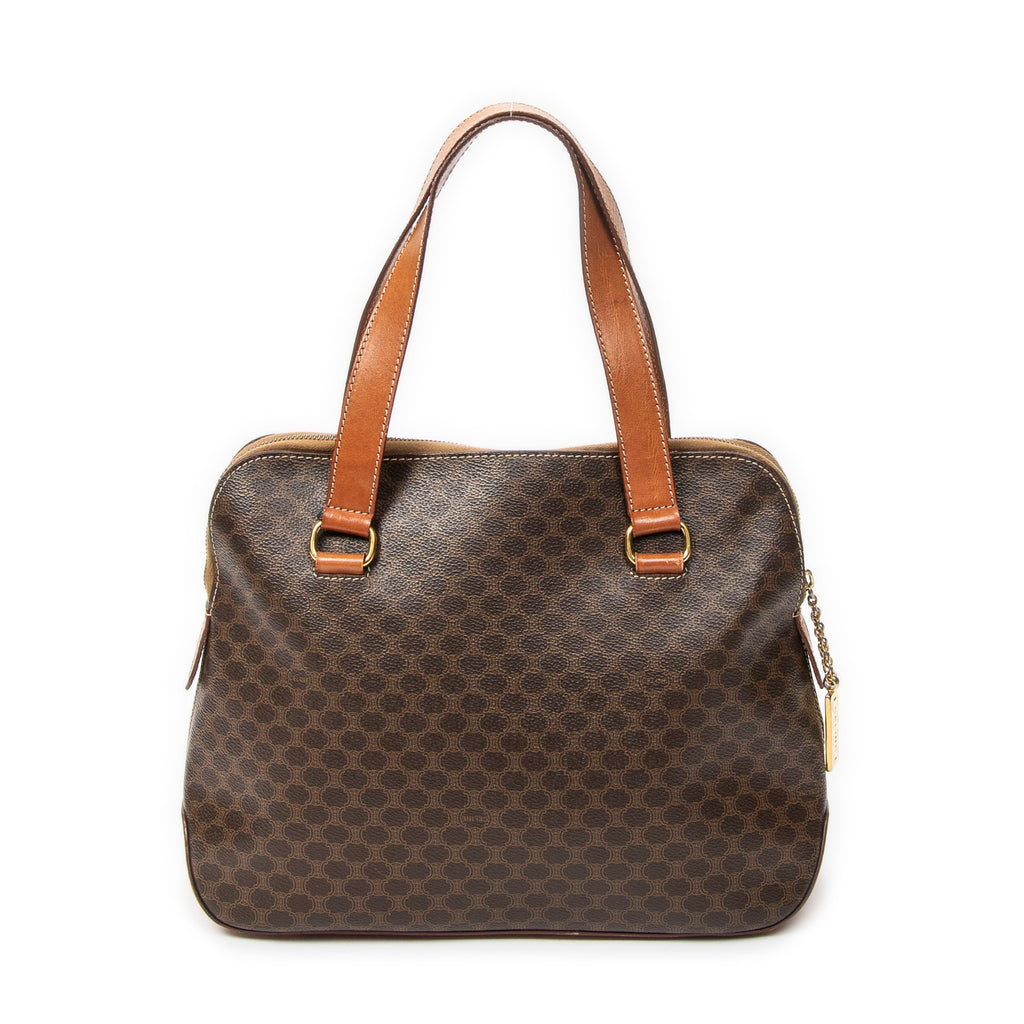 Shoulder Bag Dome Tote Brown Macadam Coated Canvas