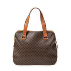 Shoulder Bag Dome Tote Brown Macadam Coated Canvas