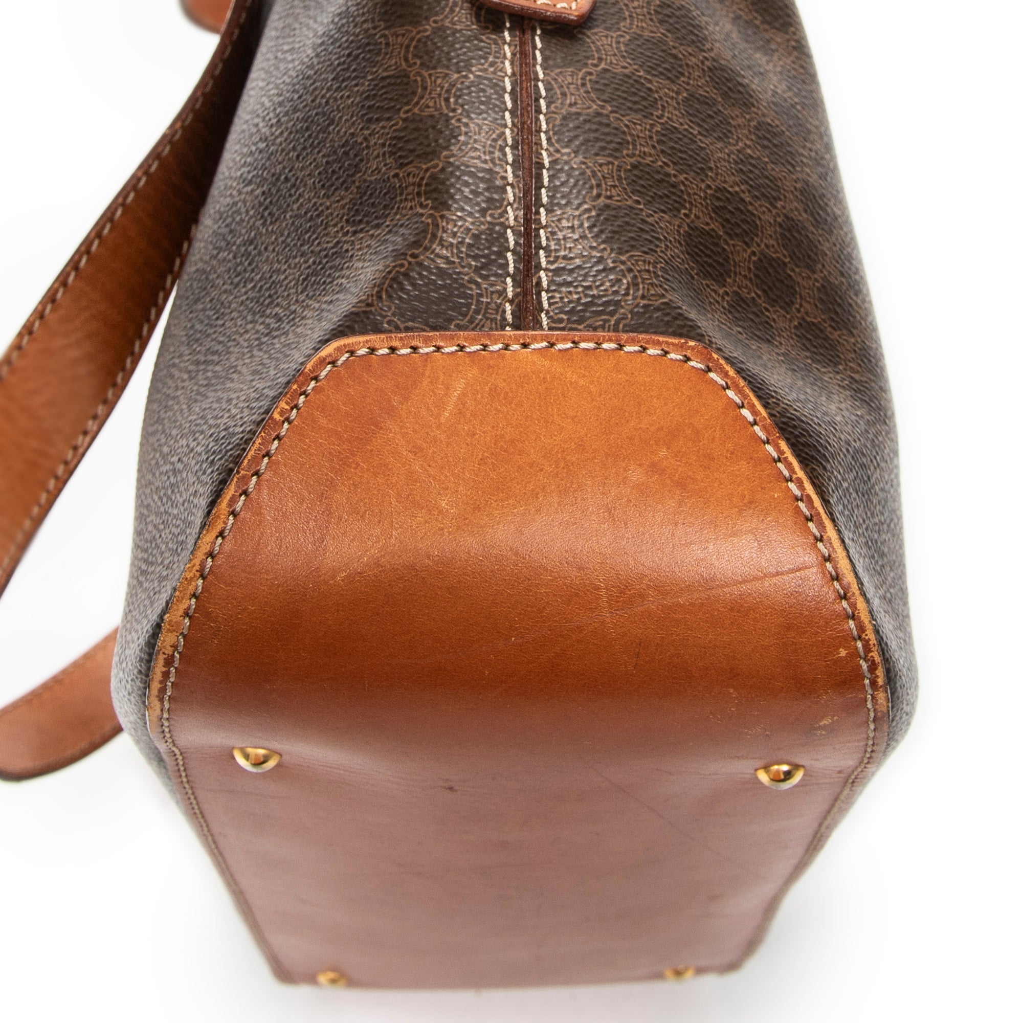 Shoulder Bag Dome Tote Brown Macadam Coated Canvas