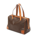 Handbag Vintage Small Boston Brown Macadam Coated Canvas