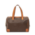 Handbag Vintage Small Boston Brown Macadam Coated Canvas