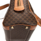 Handbag Vintage Small Boston Brown Macadam Coated Canvas