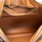 Handbag Vintage Small Boston Brown Macadam Coated Canvas