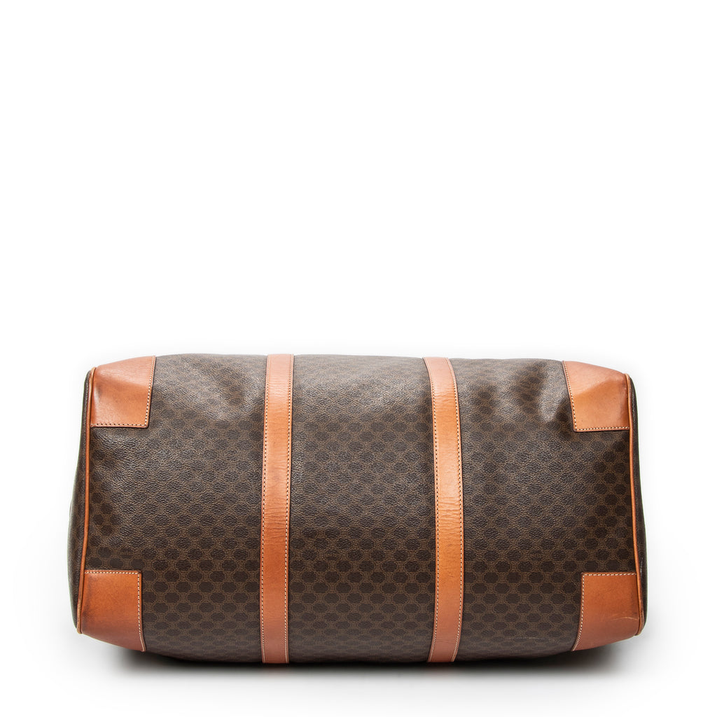 Travel Bag Vintage Medium Travel Boston Brown Macadam Coated Canvas