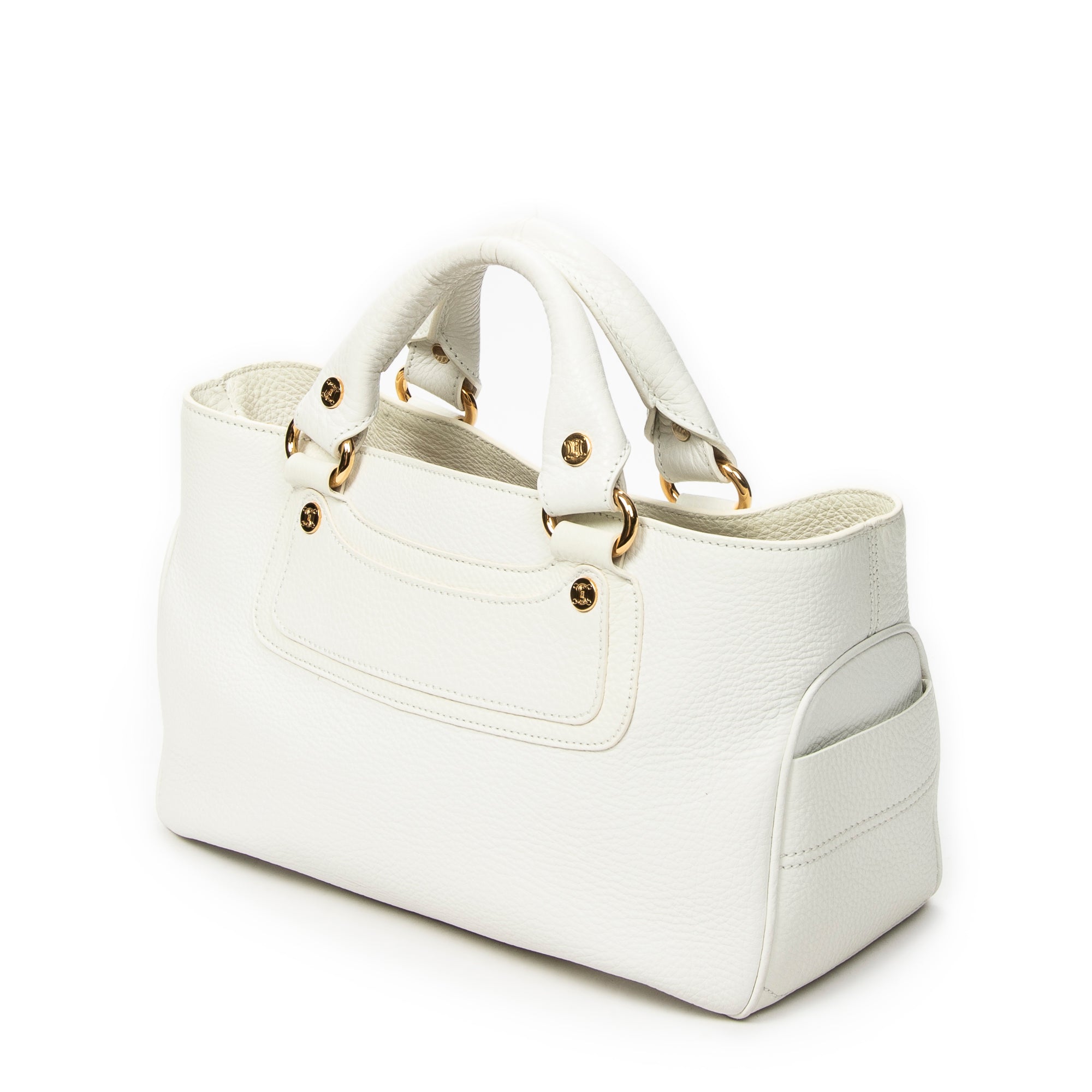 Handbag Boogie Bag White Grained Calfskin Leather