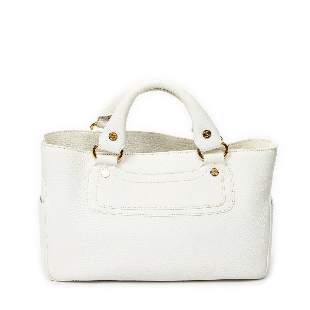 Handbag Boogie Bag White Grained Calfskin Leather