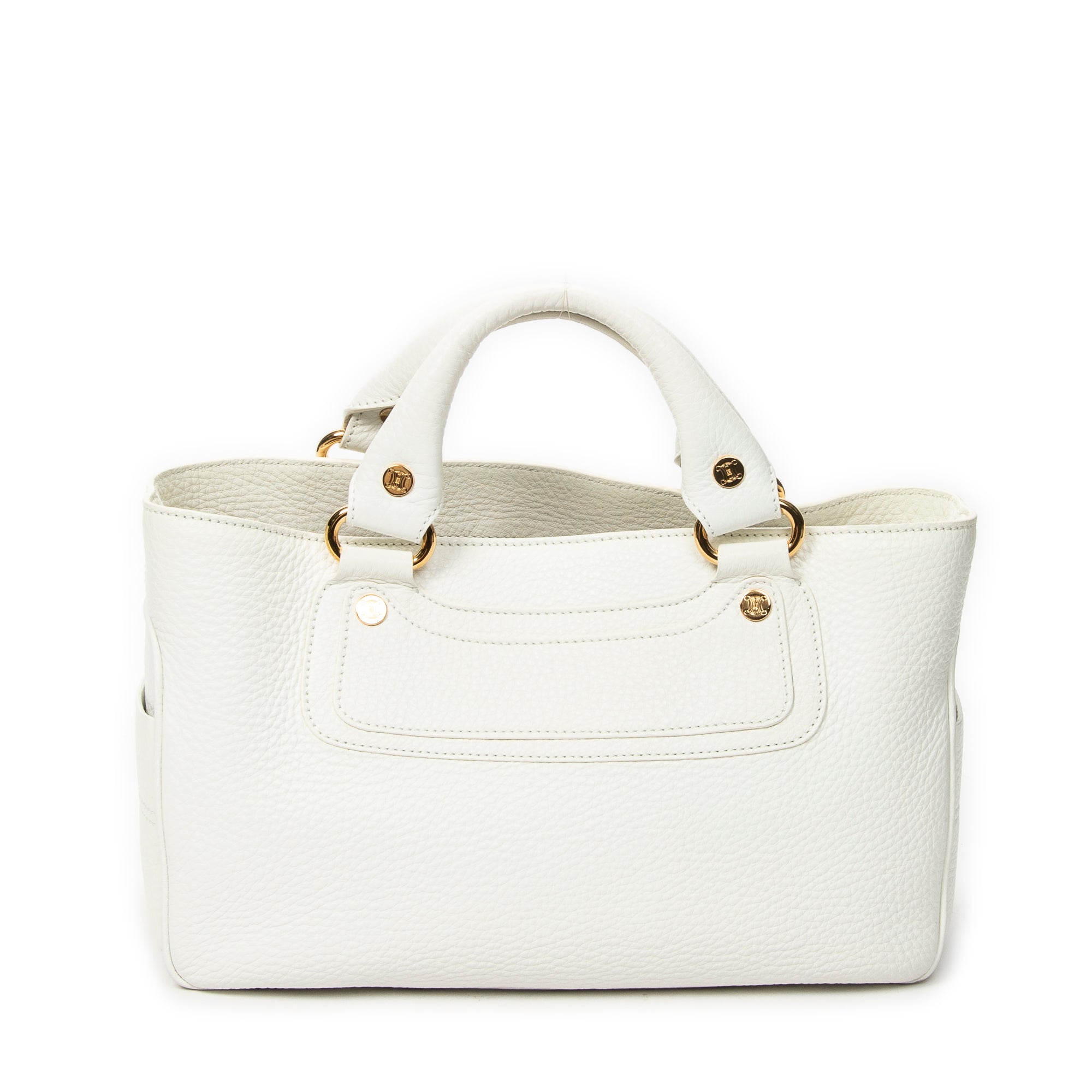 Handbag Boogie Bag White Grained Calfskin Leather