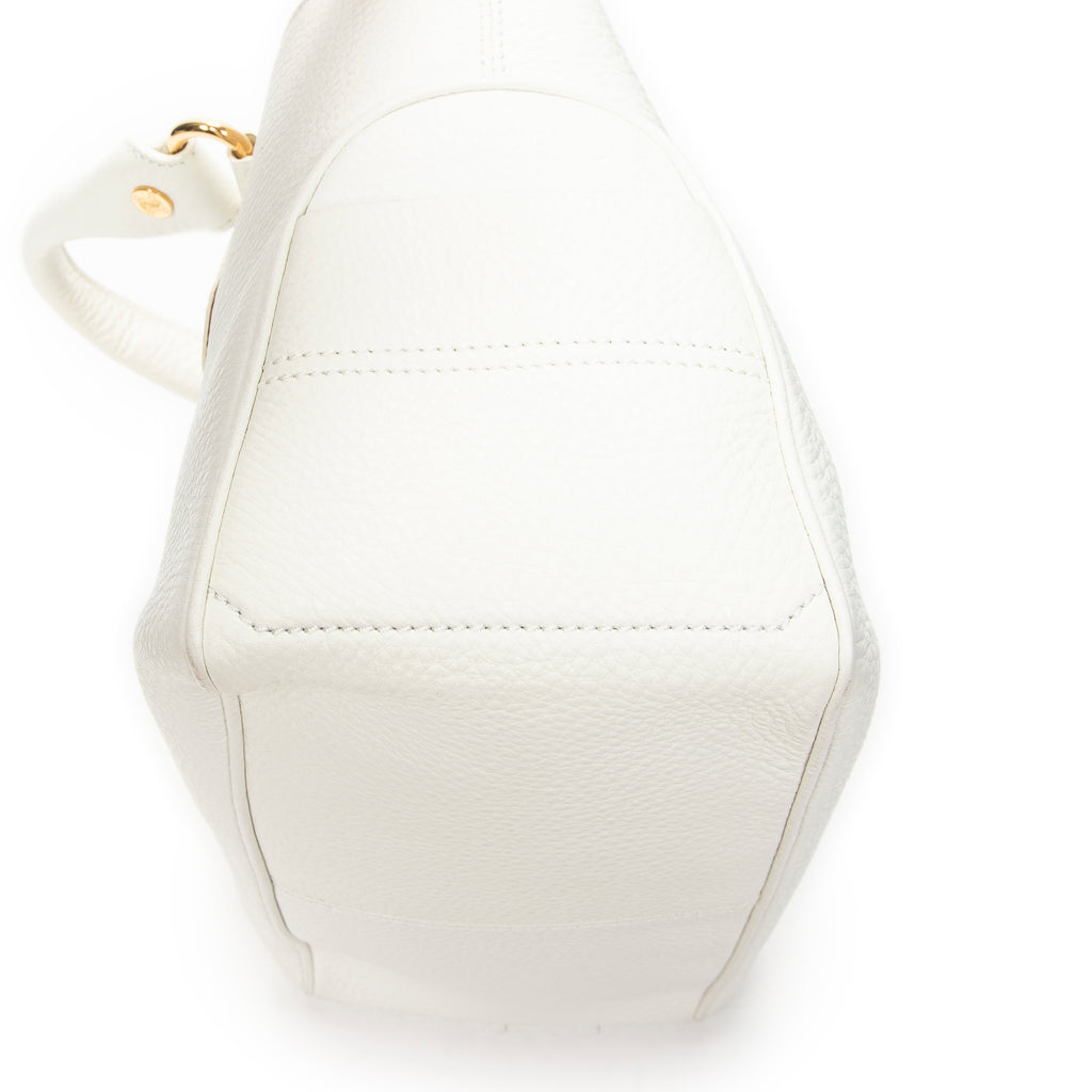Handbag Boogie Bag White Grained Calfskin Leather