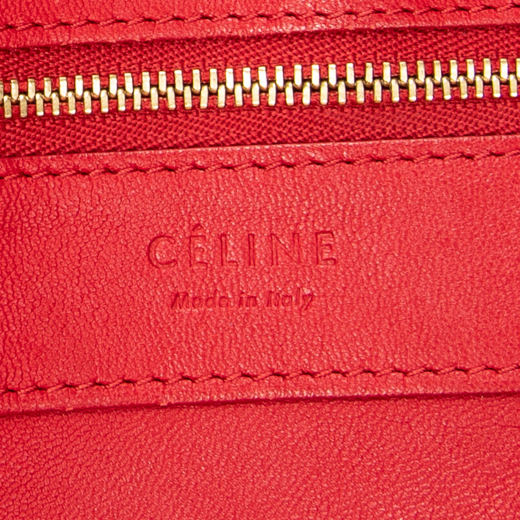 Shoulder Bag Horizontal Cabas Tote Red Calfskin Leather