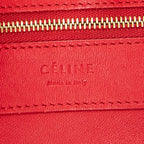 Shoulder Bag Horizontal Cabas Tote Red Calfskin Leather