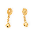 Earrings CC Bell Dangle Clip On Earrings Gold Gold Plated