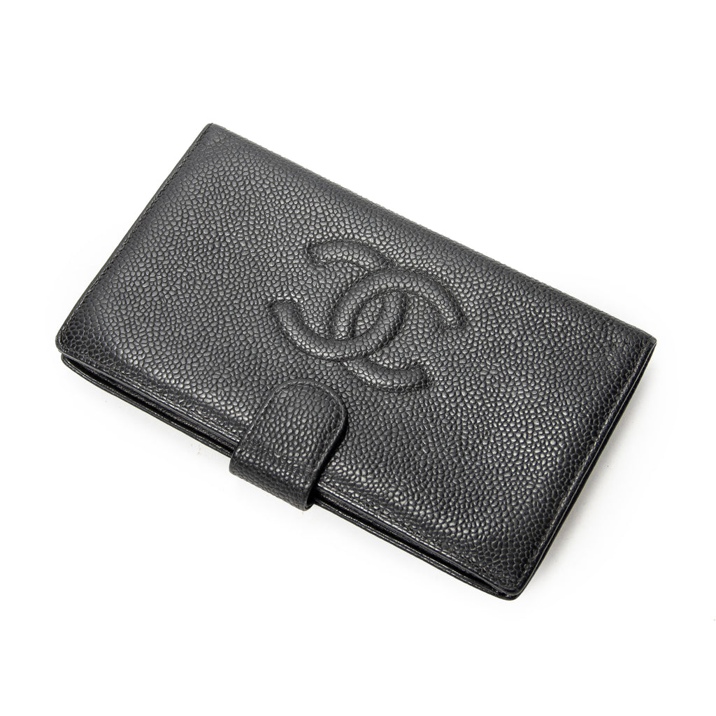 Wallet Timeless Long Bifold Wallet Black Caviar Leather