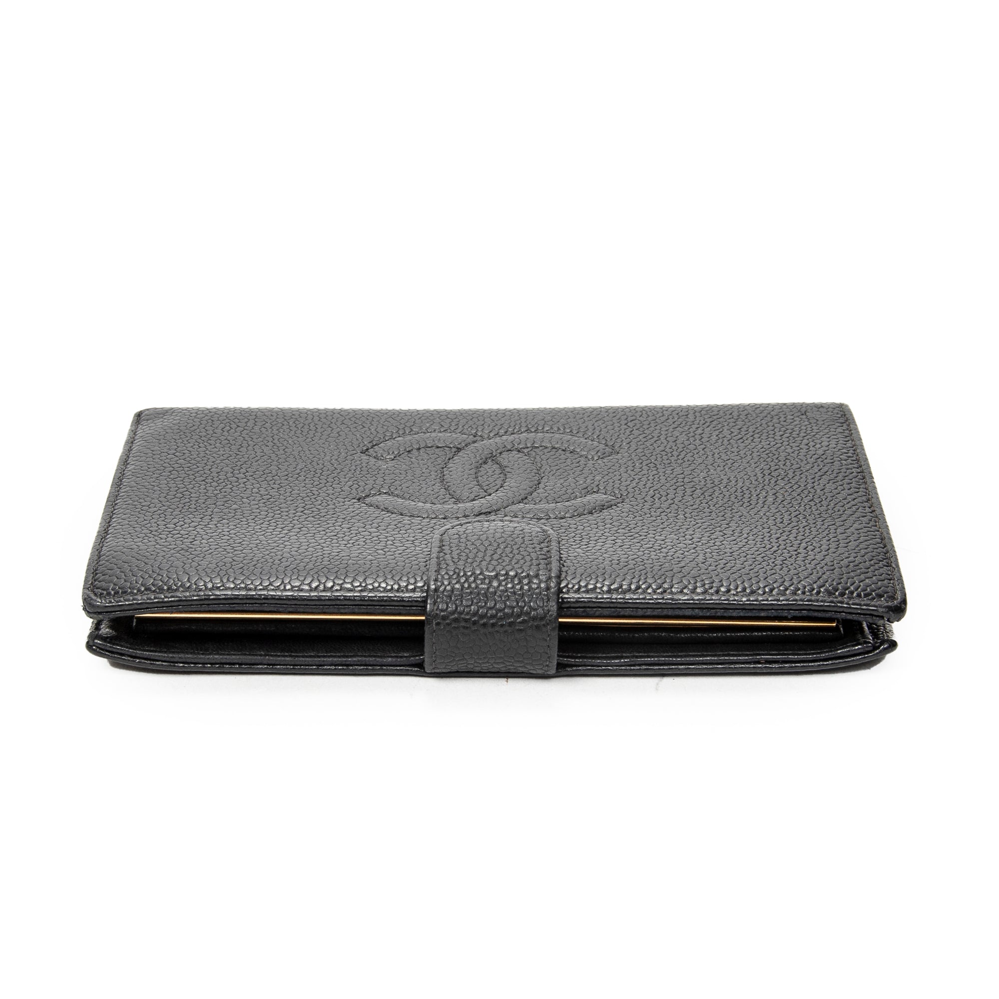 Wallet Timeless Long Bifold Wallet Black Caviar Leather