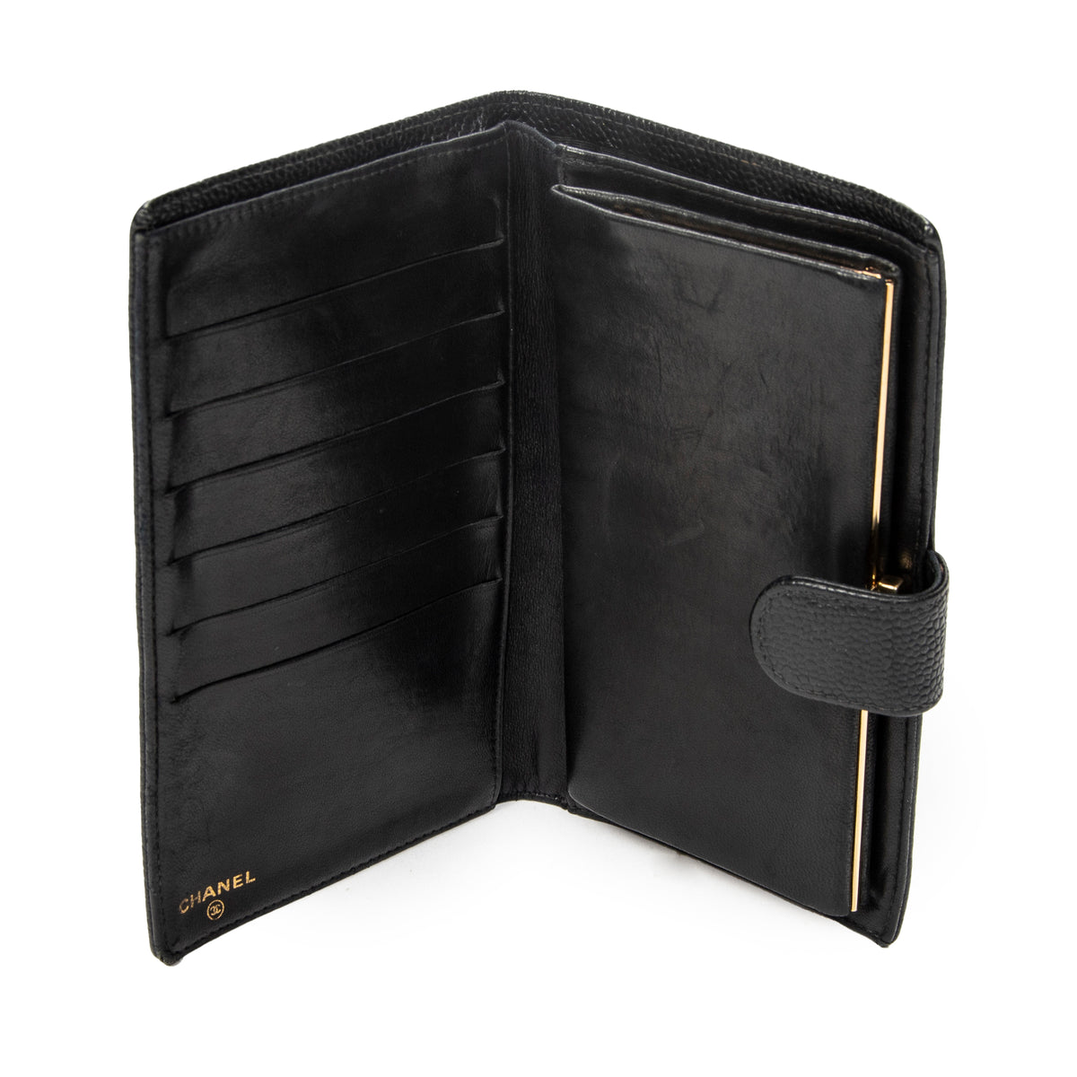 Wallet Timeless Long Bifold Wallet Black Caviar Leather